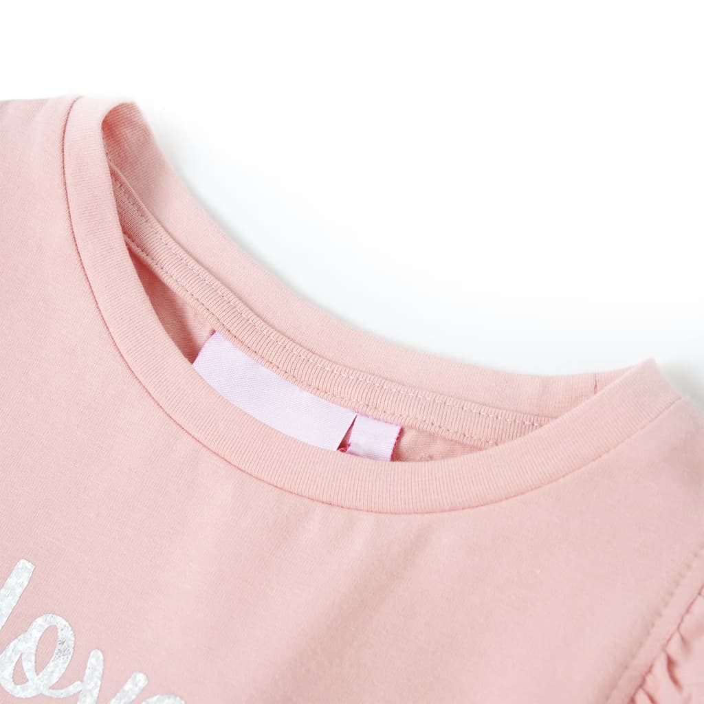 T-shirt enfant à manches volantées rose clair 104