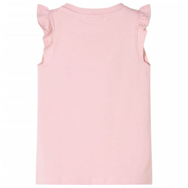 Kinder-T-Shirt mit Rüschenärmeln Hellrosa 140