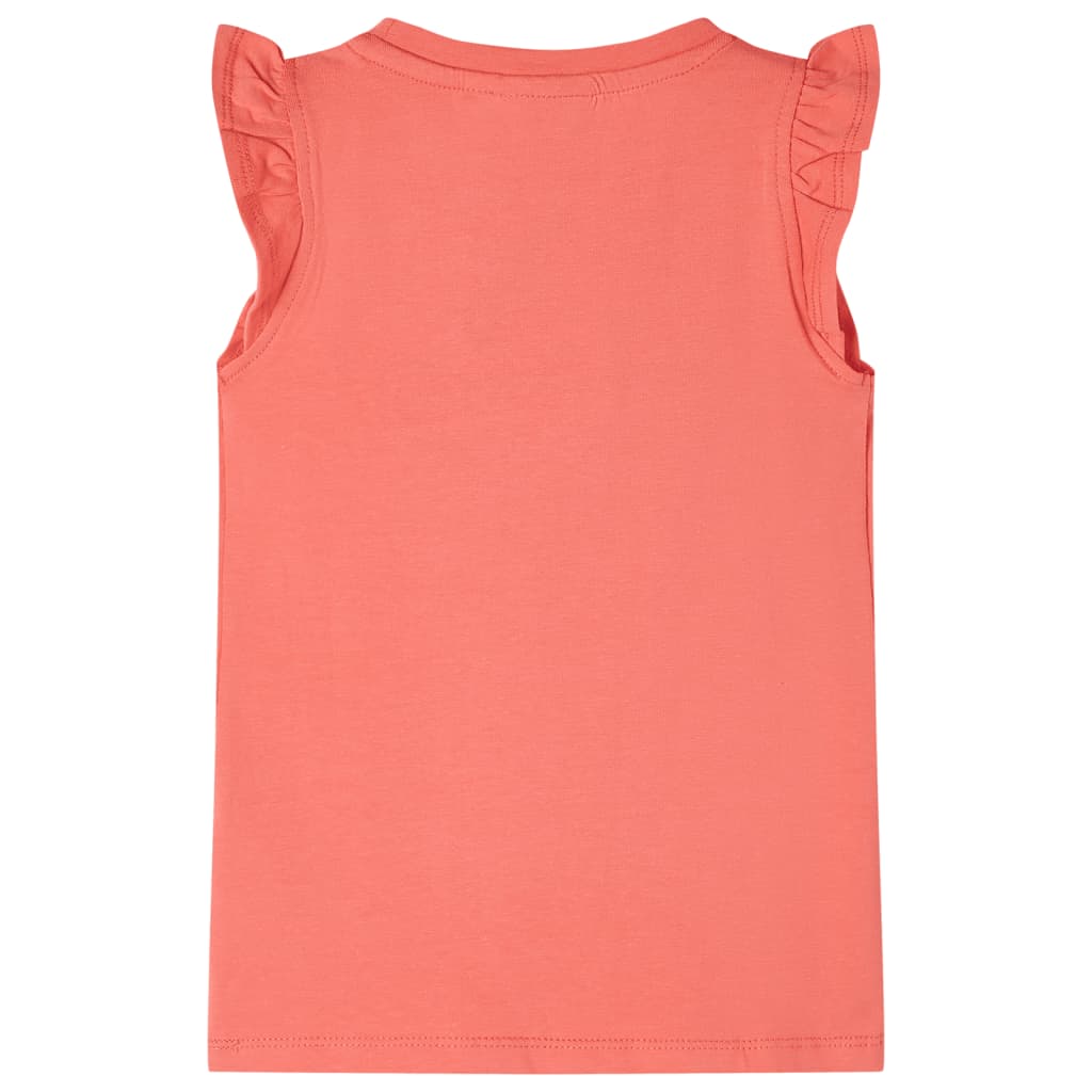 T-shirt enfant à manches volantées rose corail 116