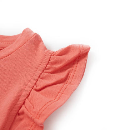 T-shirt enfant à manches volantées rose corail 116