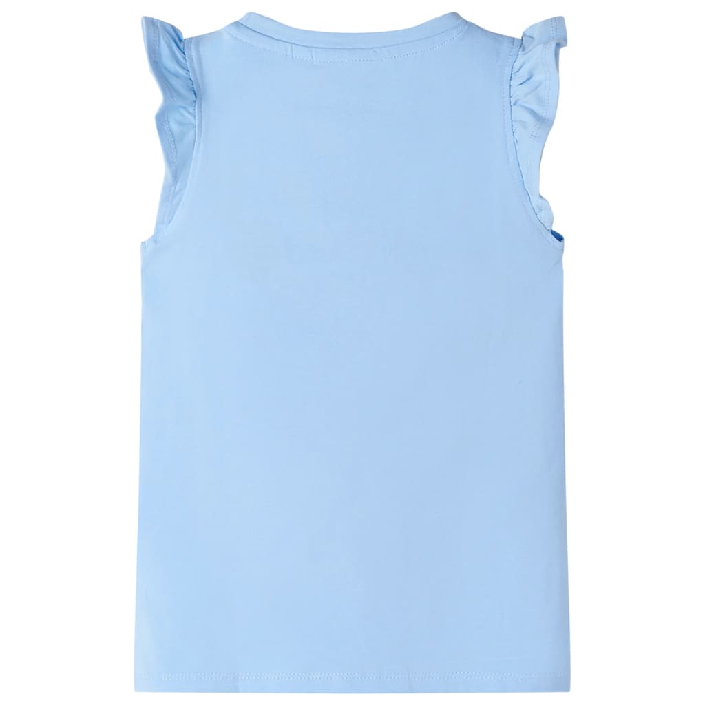 Kinder-T-Shirt mit Rüschenärmeln Hellblau 104