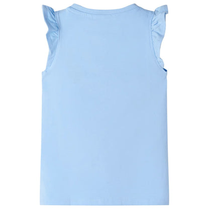 Kinder-T-Shirt mit Rüschenärmeln Hellblau 104