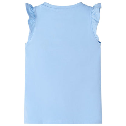 Kinder-T-Shirt mit Rüschenärmeln Hellblau 128