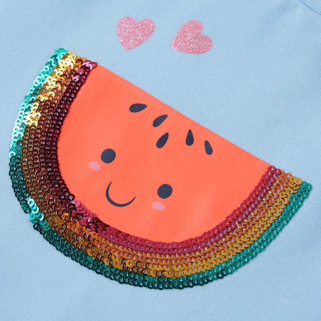 Kinder-T-Shirt mit Rüschenärmeln Hellblau 128