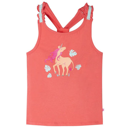 Débardeur enfant rose corail 128
