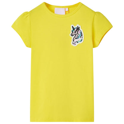 T-shirt enfant jaune vif 140