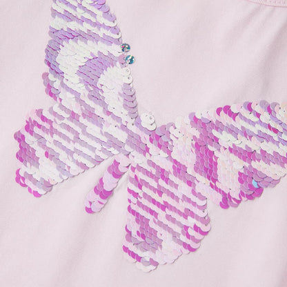 Kinder-T-Shirt mit Flügelärmeln Zartrosa 128