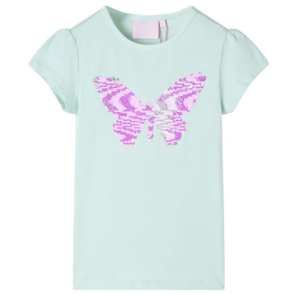 Kinder-T-Shirt mit Flügelärmeln Helles Minzgrün 140