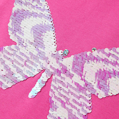 Kinder-T-Shirt mit Flügelärmeln Dunkelrosa 104