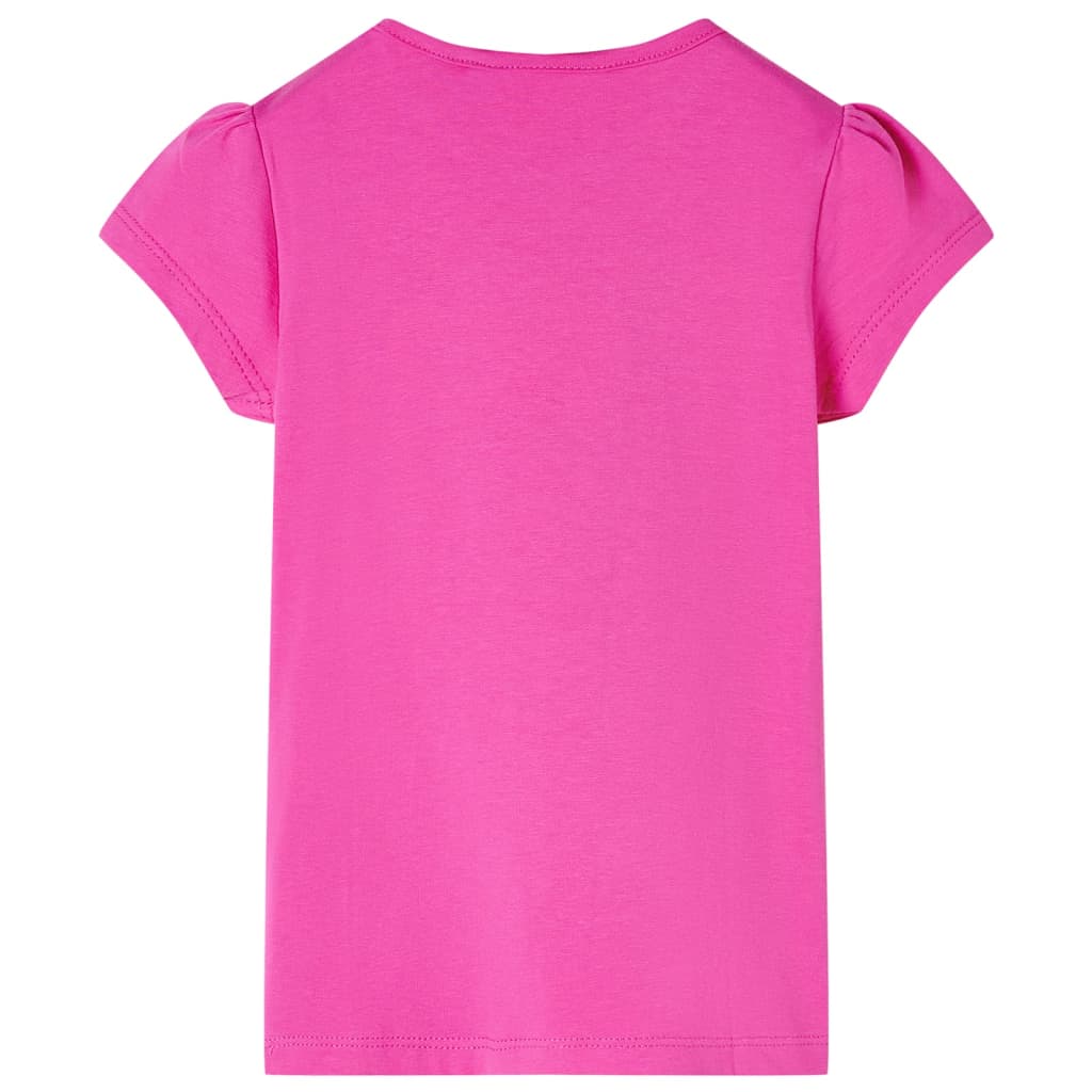 T-shirt enfant avec manches à volants rose foncé 116
