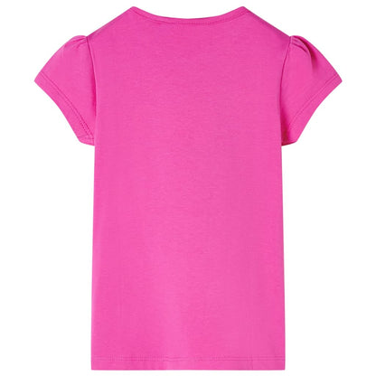 T-shirt enfant avec manches à volants rose foncé 116