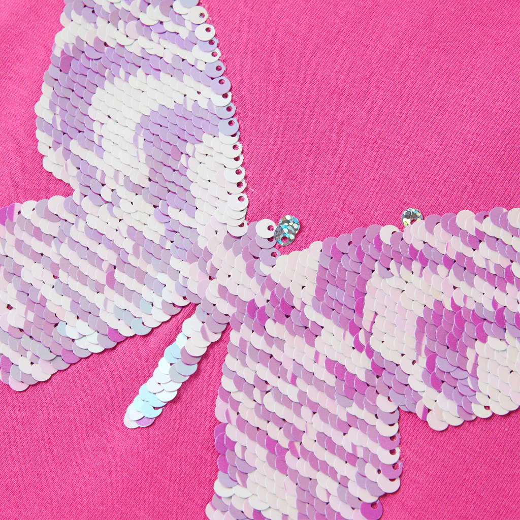 T-shirt enfant avec manches à volants rose foncé 116
