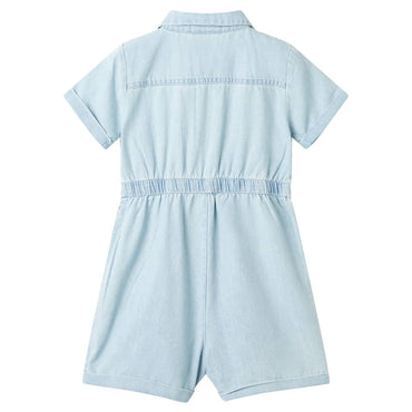 Combinaison enfant une pièce à manches courtes bleu clair 104