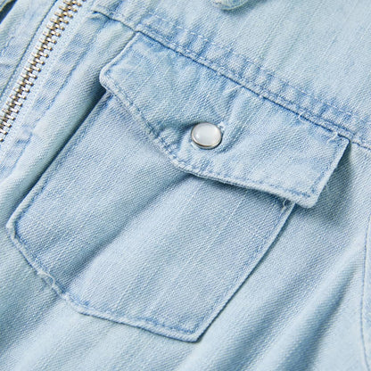 Combinaison courte enfant manches courtes bleu clair 116