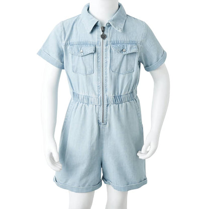 Combinaison courte enfant manches courtes bleu clair 116