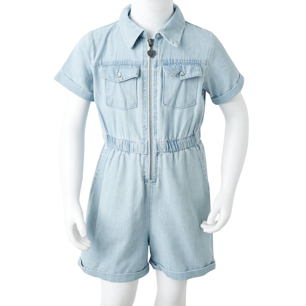 Grenouillère courte pour enfant bleu clair 128