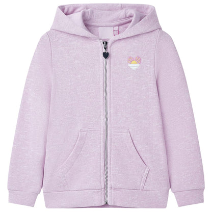 Sweat-shirt à capuche zippé enfant violet 116