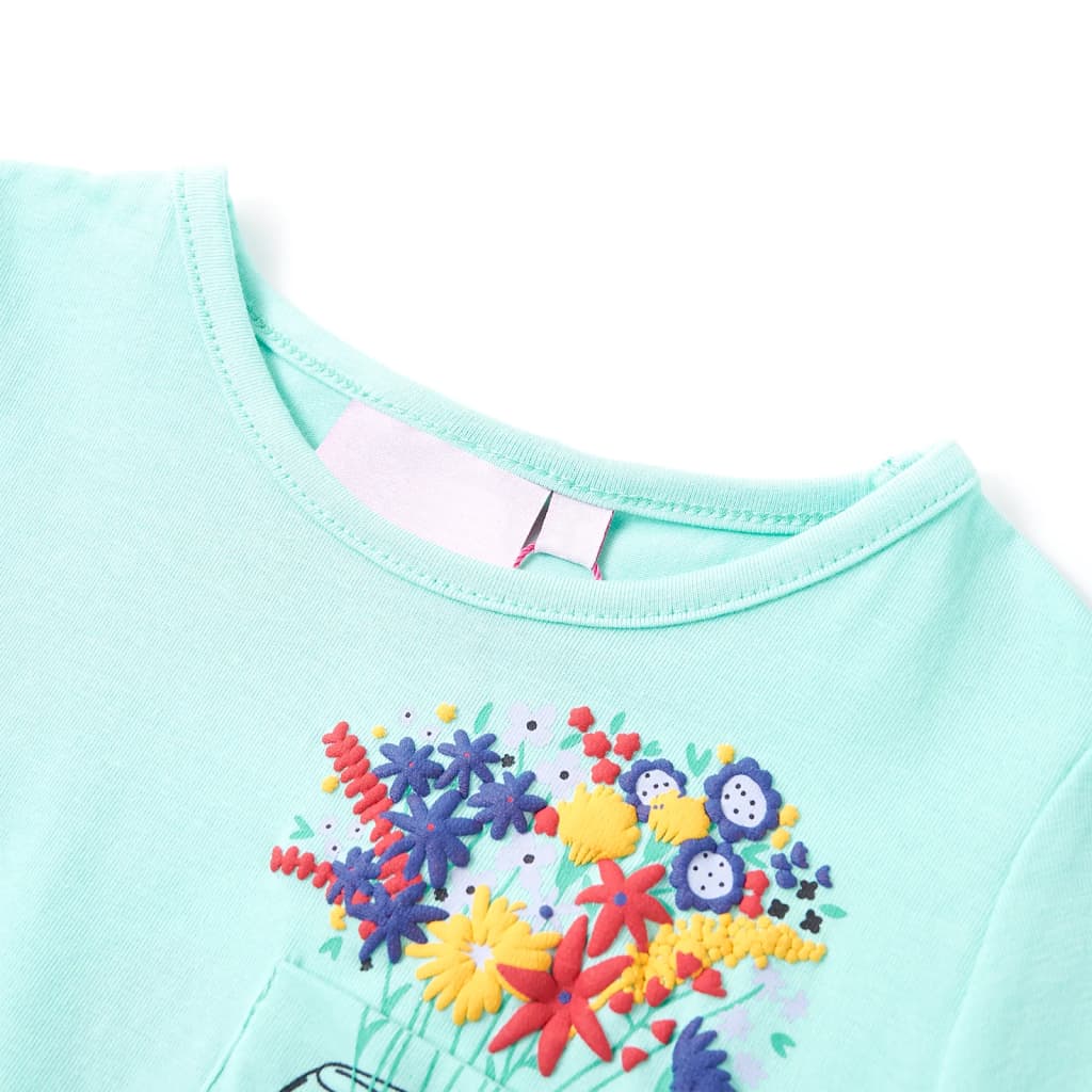 Kinder-T-Shirt Helles Minzgrün 140