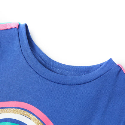 Kinder-T-Shirt Kobaltblau 128