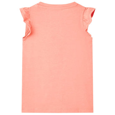 Kinder-T-Shirt Neonkoralle 128