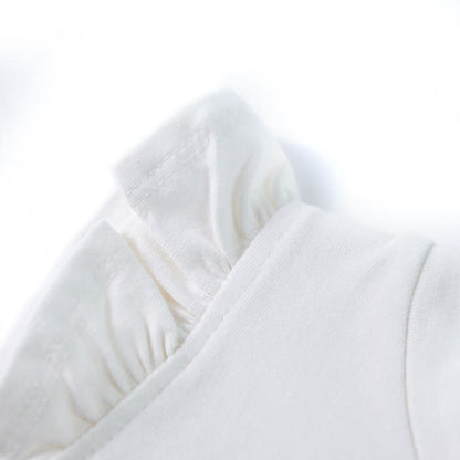 Kinder-T-Shirt mit Rüschenärmeln Ecru 140