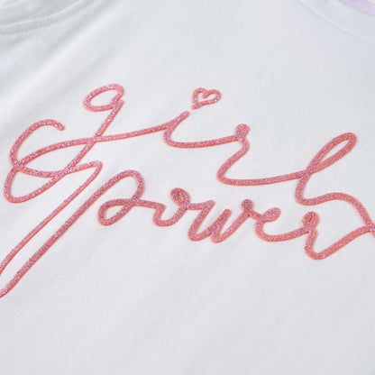 Kinder-T-Shirt mit Rüschenärmeln Ecru 140