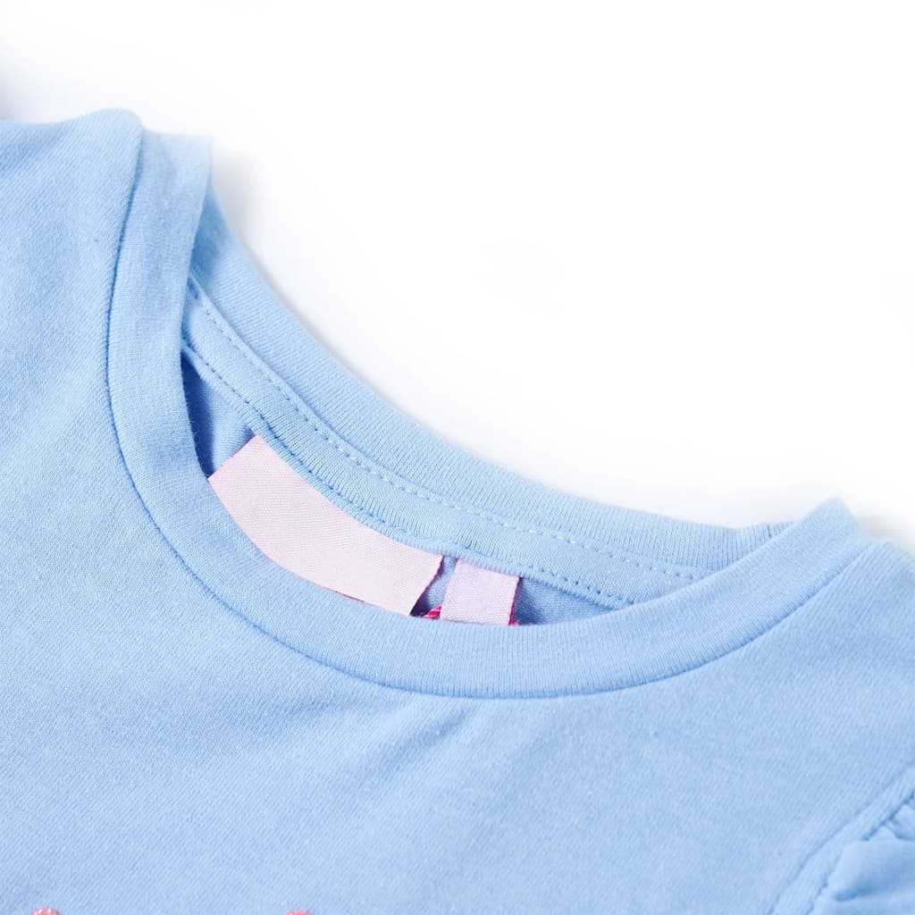 Kinder-T-Shirt mit Rüschenärmeln Hellblau 104