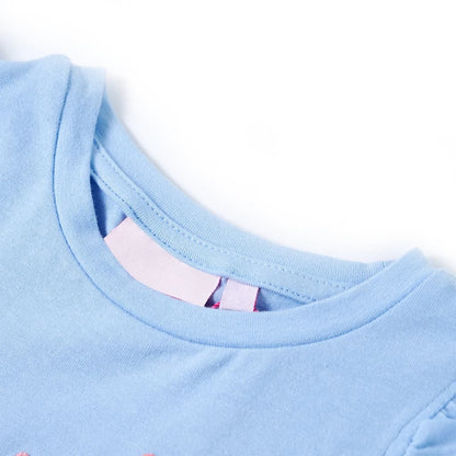 Kinder-T-Shirt mit Rüschenärmeln Hellblau 104