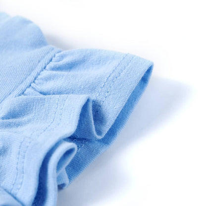 Kinder-T-Shirt mit Rüschenärmeln Hellblau 104