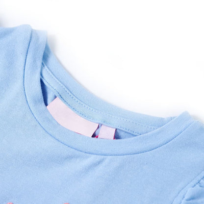 Kinder-T-Shirt mit Rüschenärmeln Hellblau 140