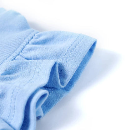 Kinder-T-Shirt mit Rüschenärmeln Hellblau 140