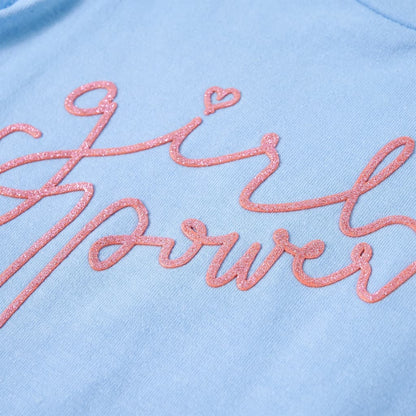 Kinder-T-Shirt mit Rüschenärmeln Hellblau 140