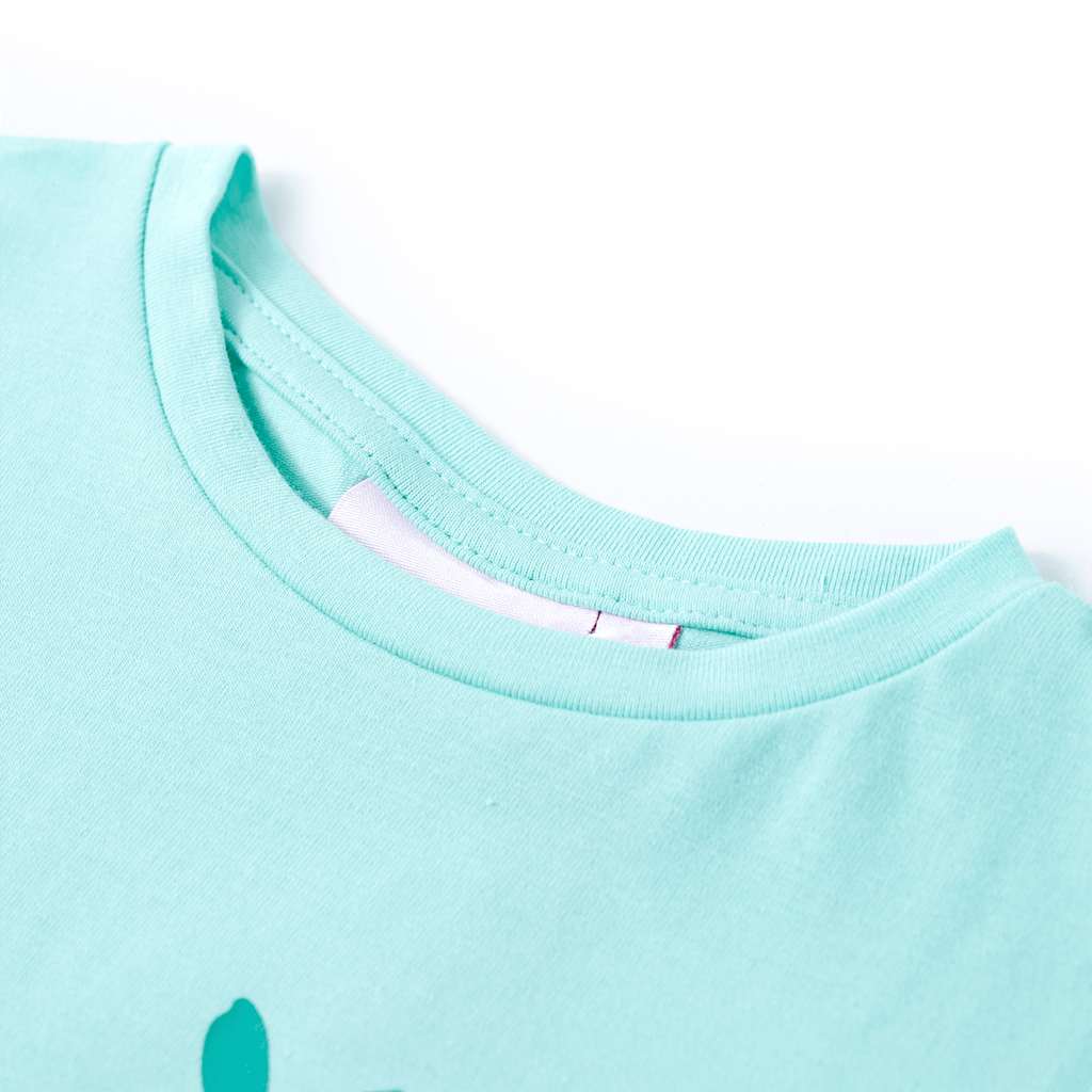 Kinder-T-Shirt Helles Minzgrün 128