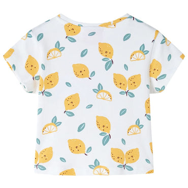 Kinder-T-Shirt mit Bindesaum Ecru 116