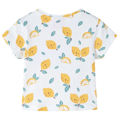 Kinder-T-Shirt mit Bindesaum Ecru 116