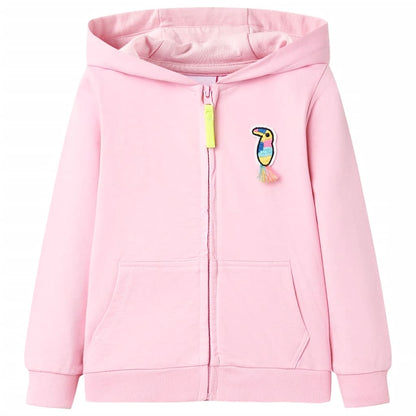 Sweat à capuche zippé enfant Rose clair 92