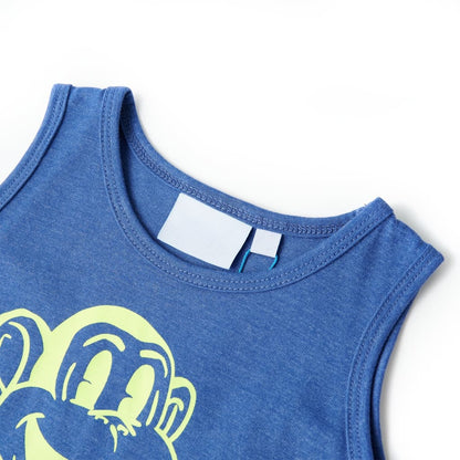 Débardeur enfant bleu chiné 104
