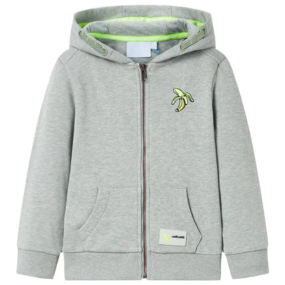 Sweat-shirt à capuche zippé pour enfant Mélange kaki clair 104