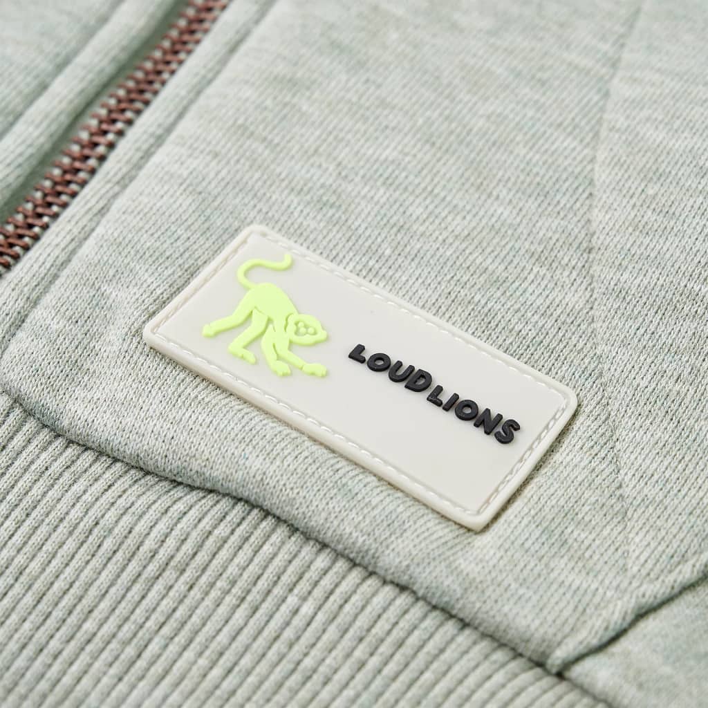 Kinder-Kapuzenpullover mit Reißverschluss Helles Khaki Melange 116