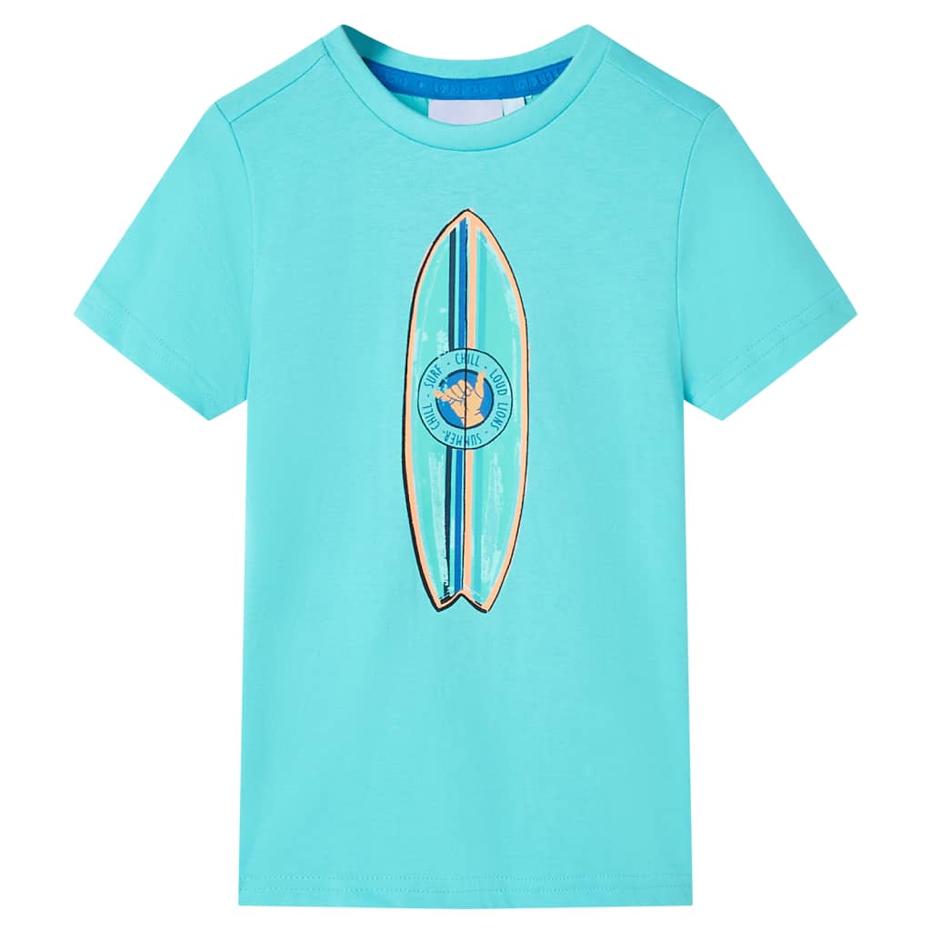 Kinder-Kurzarmshirt Aquablau 116