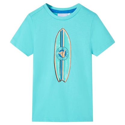 Kinder-Kurzarmshirt Aquablau 116