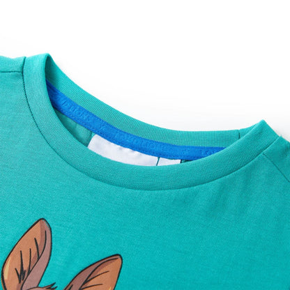 Kinder-Kurzarmshirt Dunkles Minzgrün 140