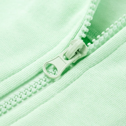 Kinder-Kapuzenpullover mit Reißverschluss Hellgrün 92