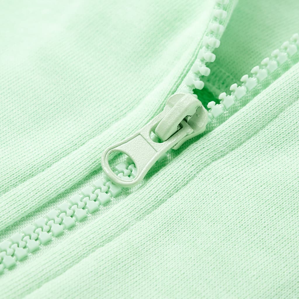 Kinder-Kapuzenpullover mit Reißverschluss Hellgrün 128