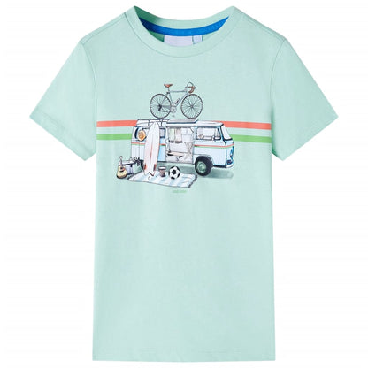 Kinder-T-Shirt Helles Minzgrün 128