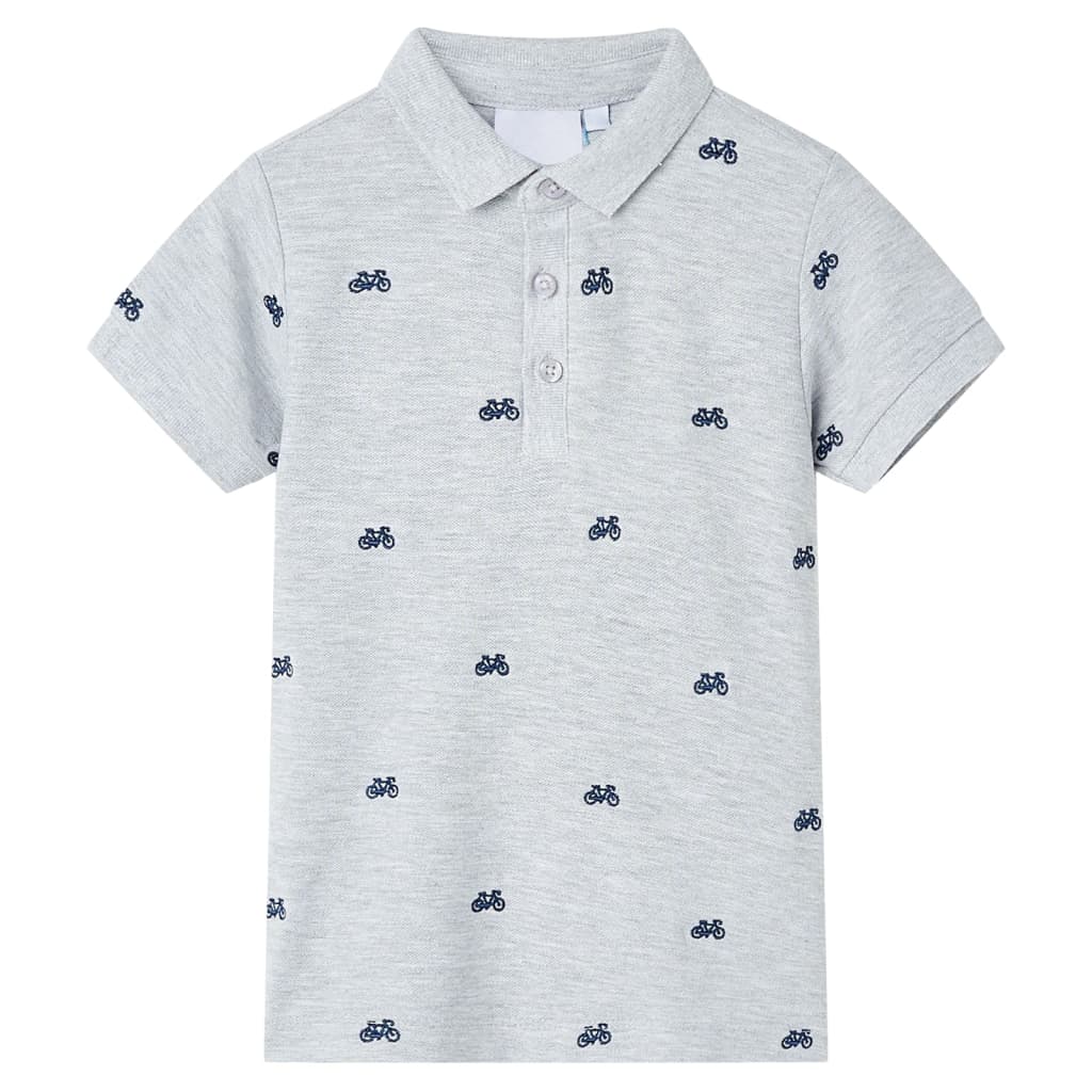 Polo-shirt enfant gris chiné 116