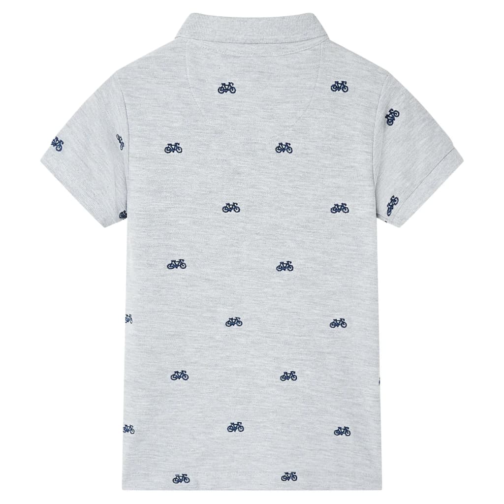 Polo-shirt enfant gris chiné 116
