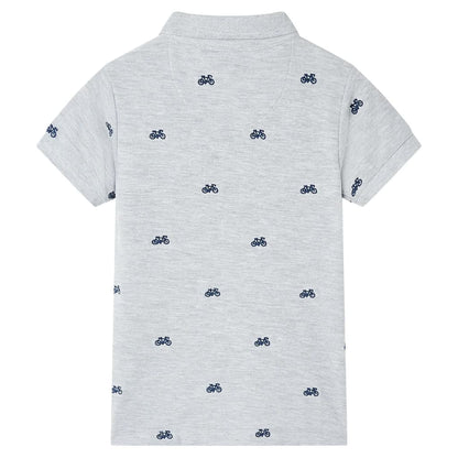 Polo-shirt enfant gris chiné 116