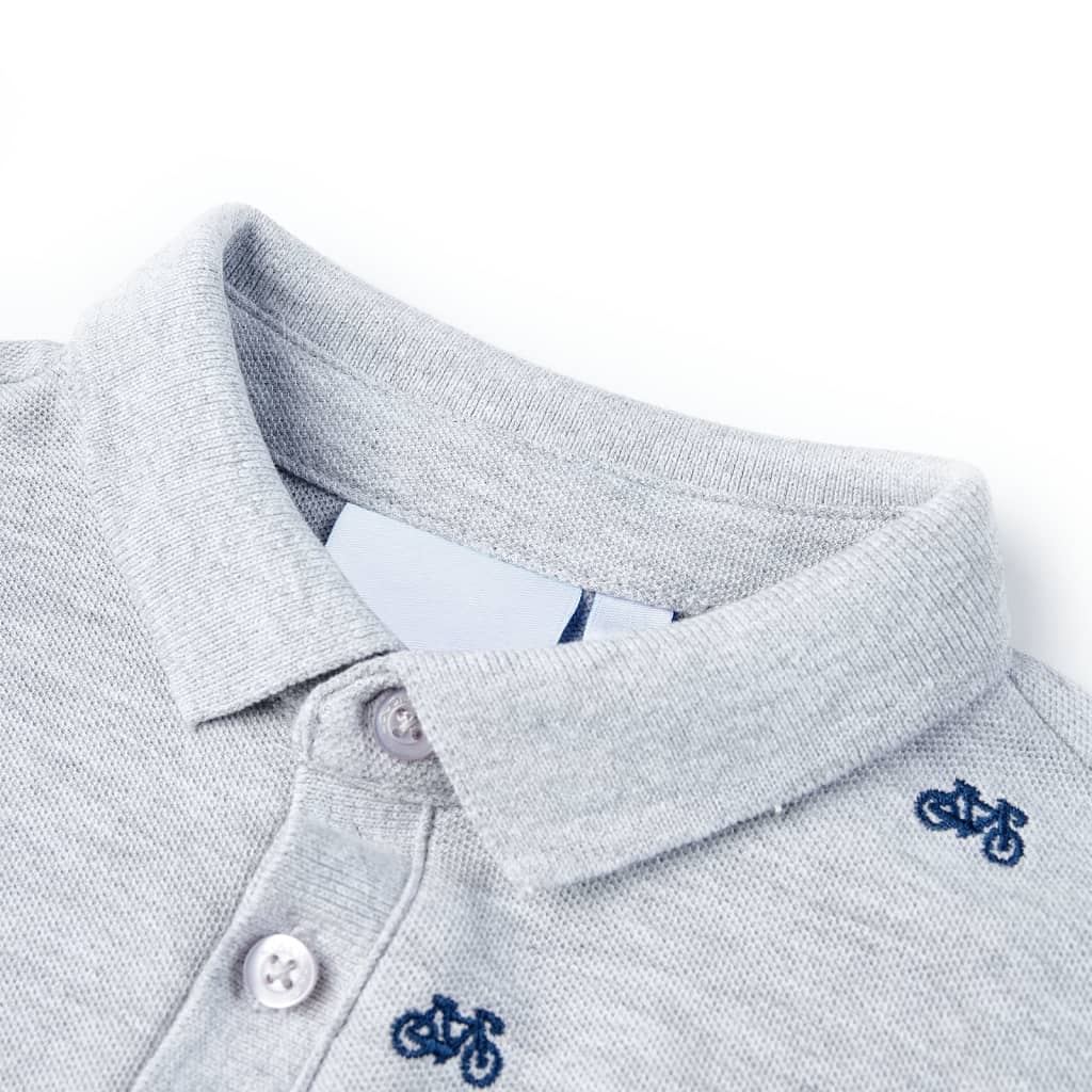Polo-shirt enfant gris chiné 116