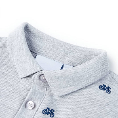 Polo-shirt enfant gris chiné 116
